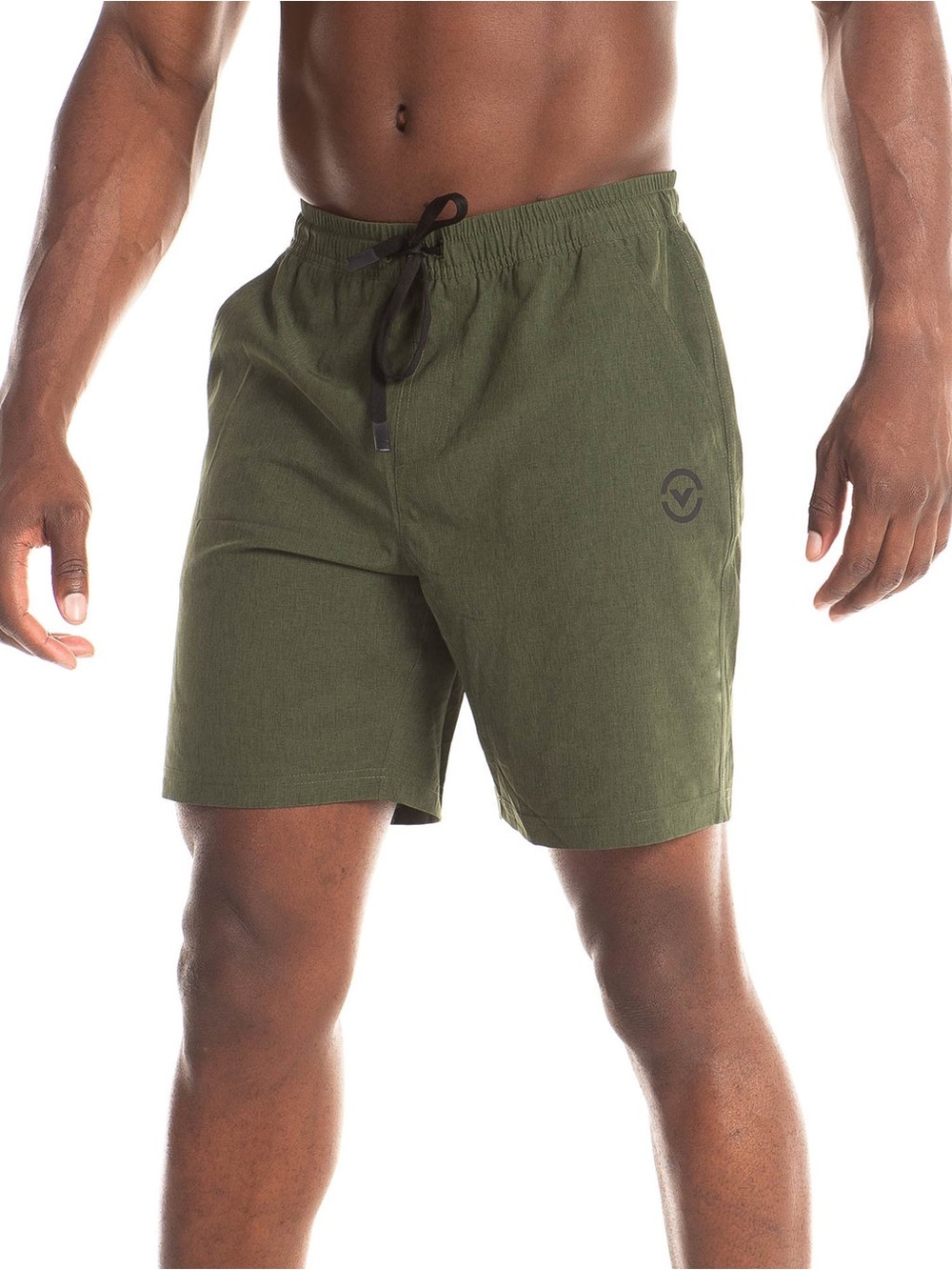 Virus Men's Olive Swim Trunks with Black Drawstring